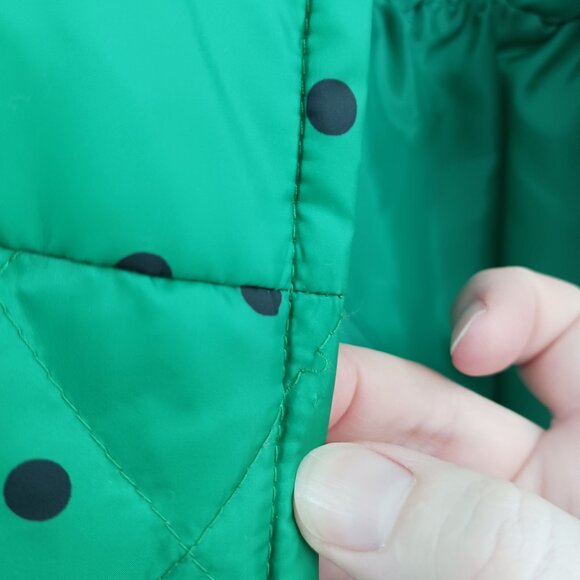 Talbots Green Polka Dot Down Quilted Puffer Vest Womens Small - Picture 7 of 13